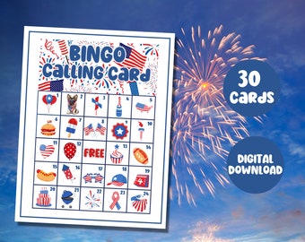 Patriotic Bingo Game Printable | 4th of July Party Game for Kids | Independence Day Bingo Cards | Summer Classroom Activity PDF