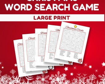 Christmas Word Search Game: Large Print Puzzles & Coloring Pages (PDF Download)