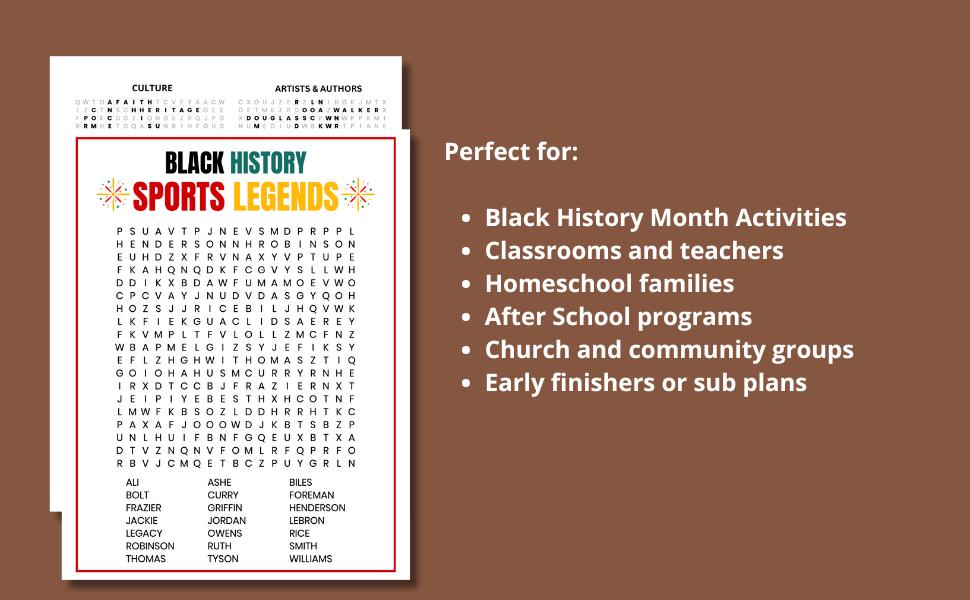 Black History Month Word Search | 10 Printable Puzzles (PDF Download ...