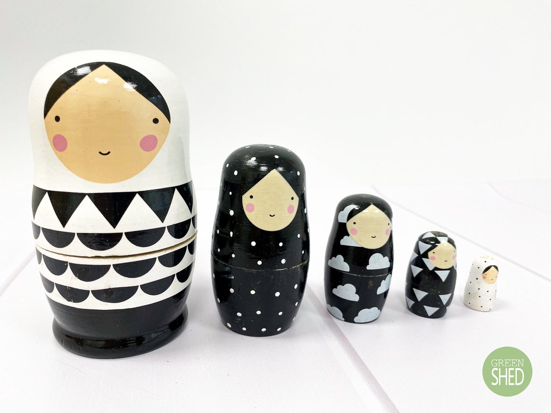 CONTEMPORARY Wooden NESTING DOLL for Kids Playing Purposes Etsy UK
