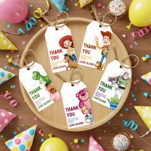 Toy Story verjaardag bedankkaartje, bewerkbare Woody Buzz Favor digitale download | Afdrukbare twee: Infinity and Beyond-feest, canvassjabloon voor kinderen