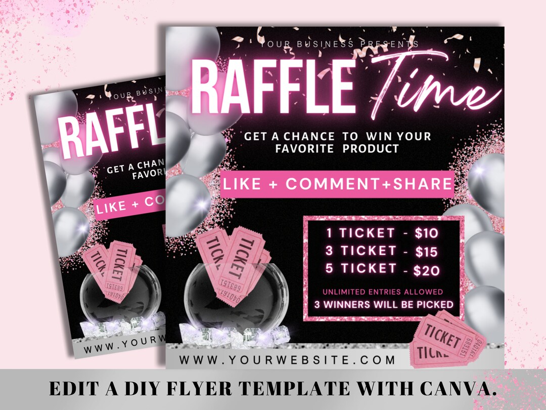 Hair Raffe Raffle Flyer , DIY Flyer Design Template, Giveaway Flyer, Raffle Ticket ...