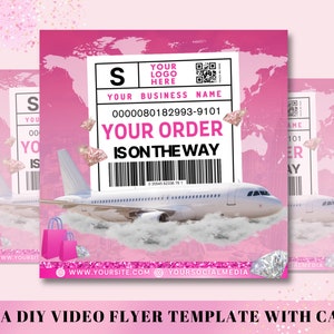 Shipping Flyer, DIY Flyer Template Design, Orders Have Shipped Flyer, Package Shipped Flyer, Hair Lash Flyer, Premade Editable Flyer