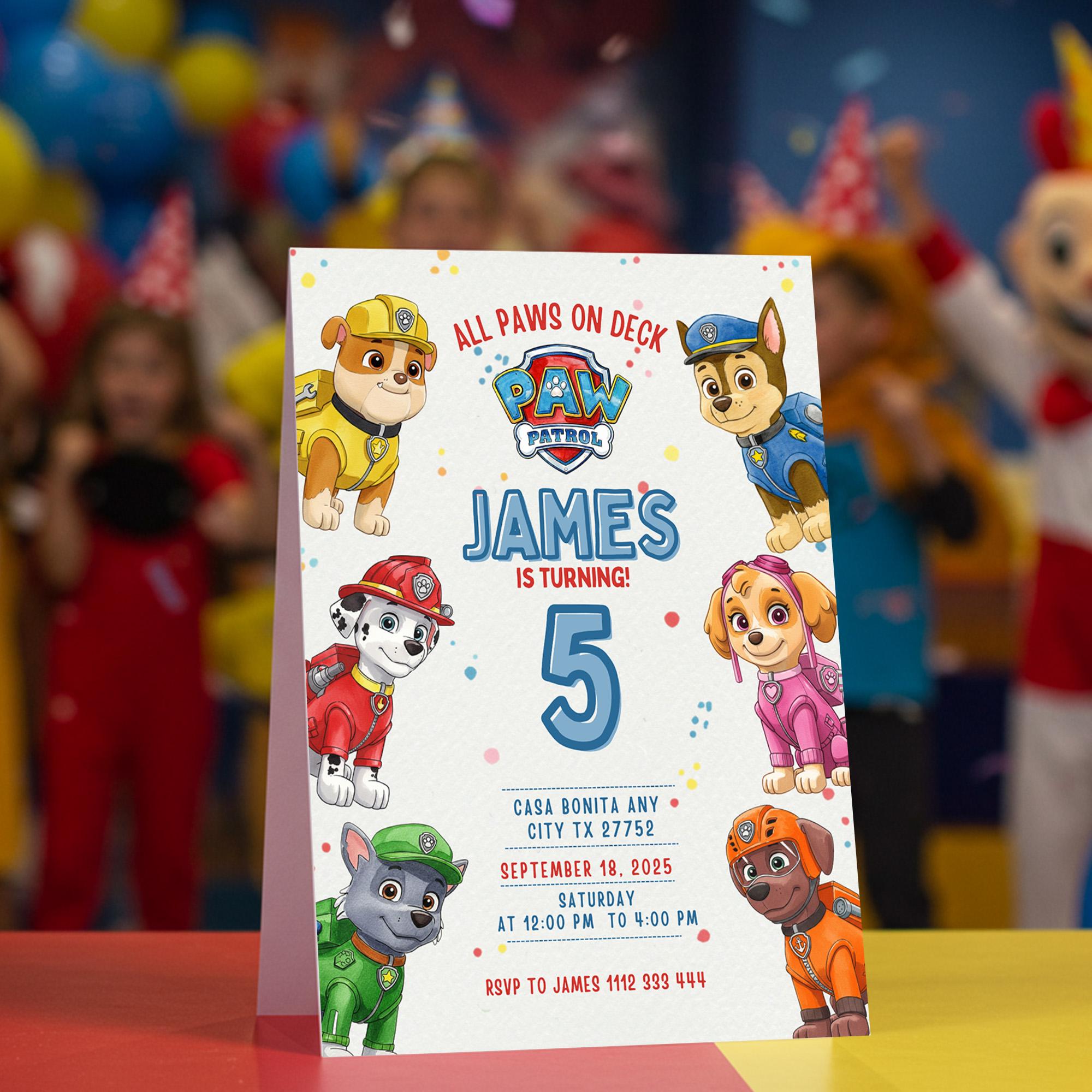 Paw Patrol Birthday Invitation For Kids Template - Paw Patrol Birthday – Girly Girl Tutus - View #8