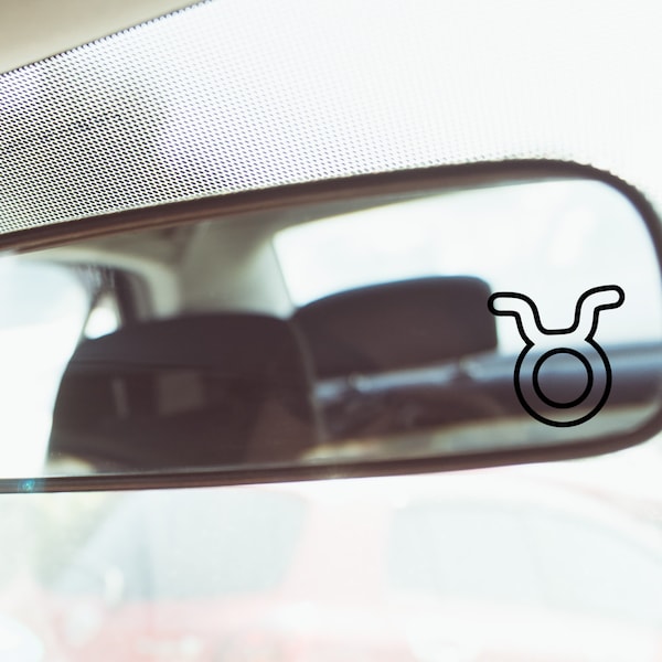 Taurus Rear View Mirror Decal, Rear View Mirror Decal, Horoscope, Vinyl Decal, Tiny Sticker, Cute, Trendy, Car Accessories, Gifts