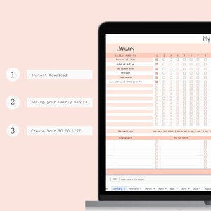 Habit Tracker Google Sheet Template | Full Year Tracker | to Do List ...