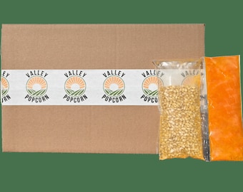 All-In-One Popcorn Kits: White Seed, Red Coconut Oil, Butter Salt. 24Ct/10.6oz Popcorn Kits. For use in a 6 oz or 8 oz kettle
