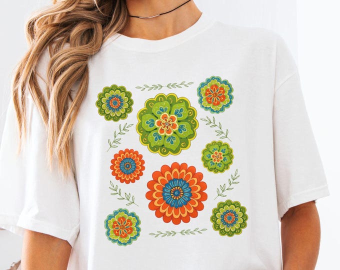 Boho Floral Mandala T-Shirt