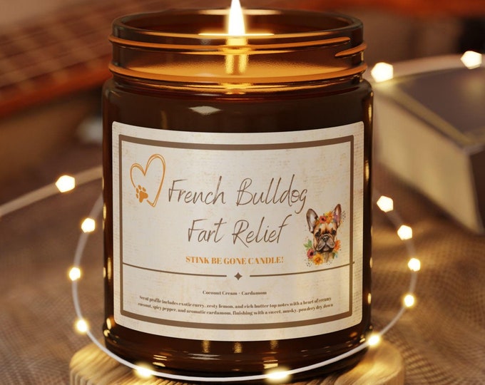 Funny French Bulldog Candle