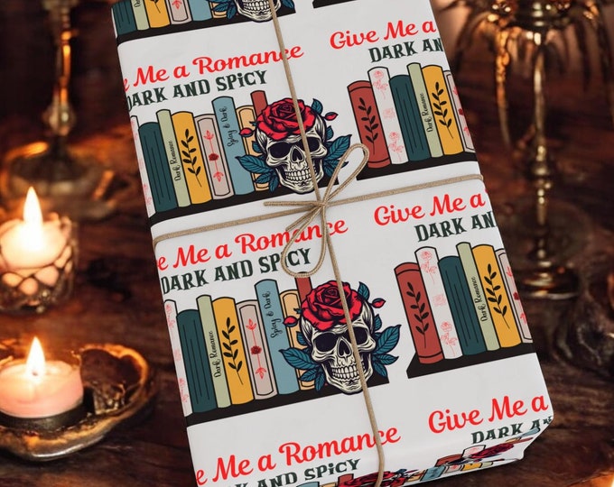 Dark Romance Wrapping Papers Enchanted Midnight Dark Romance Gift Wrap a Dark and Spicy Romance for Book Lovers Wrapping Paper