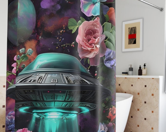 Floral UFO Shower Curtain