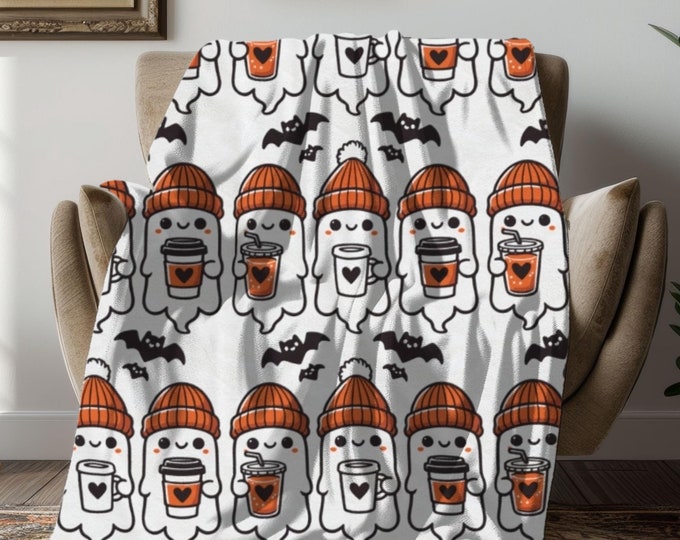 Ghost Coffee Throw Blanket