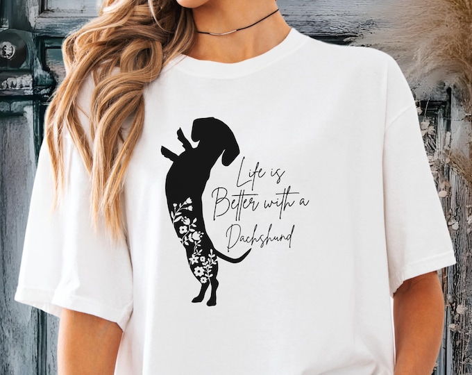Floral Dachshund T-shirt