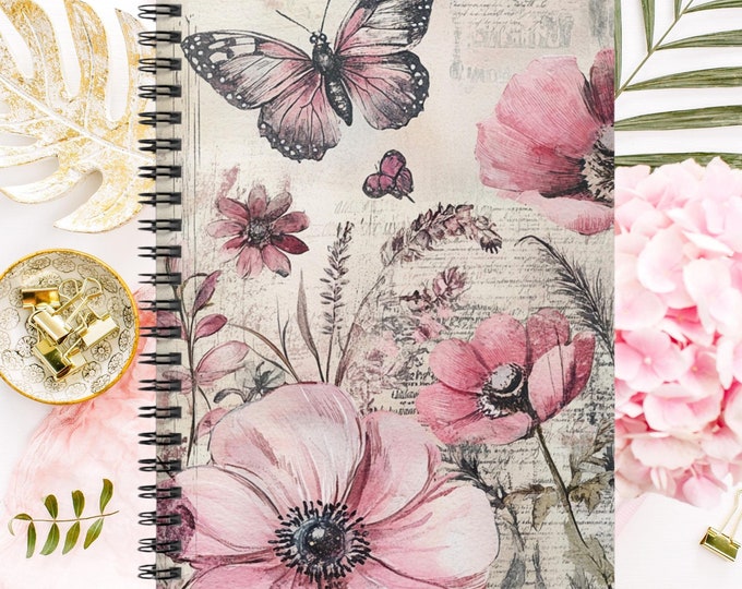 Floral Butterfly Notebook Journal