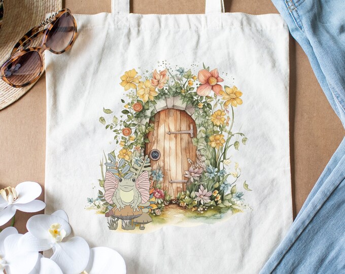 Floral Fairy Door Tote Bag