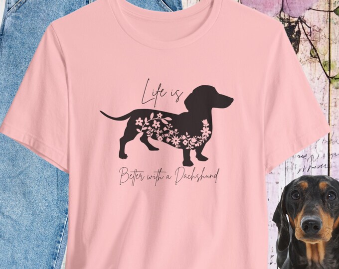 Floral Dachshund T-shirt