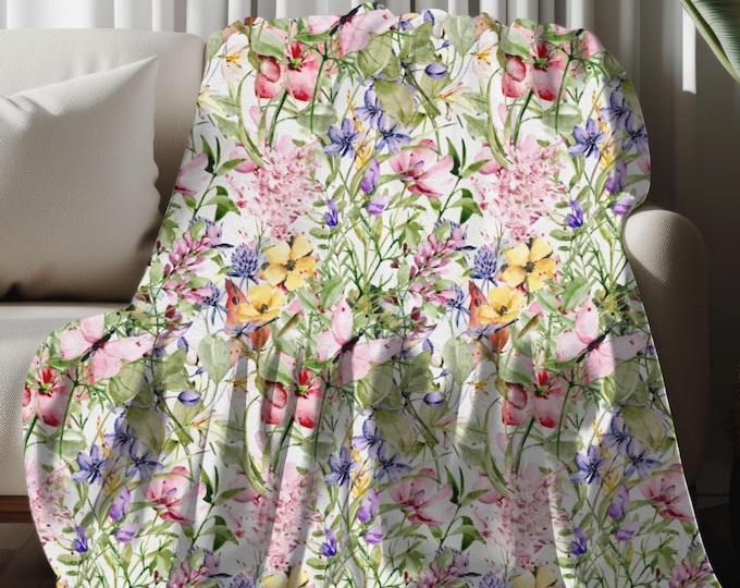 Butterfly Floral Plush Blanket
