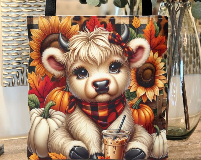 Autumn Cow Tote Bag