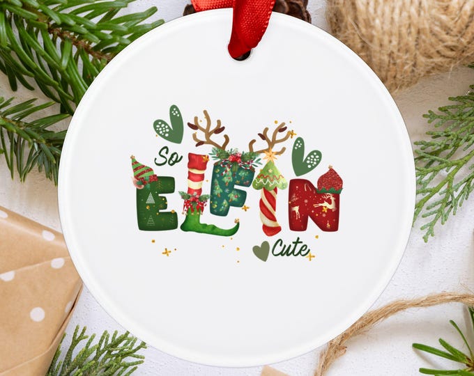 Elf Ornament with Ribbon