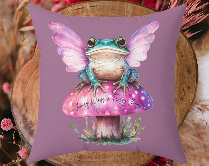 Whimsical Fairy Frog Pillow
