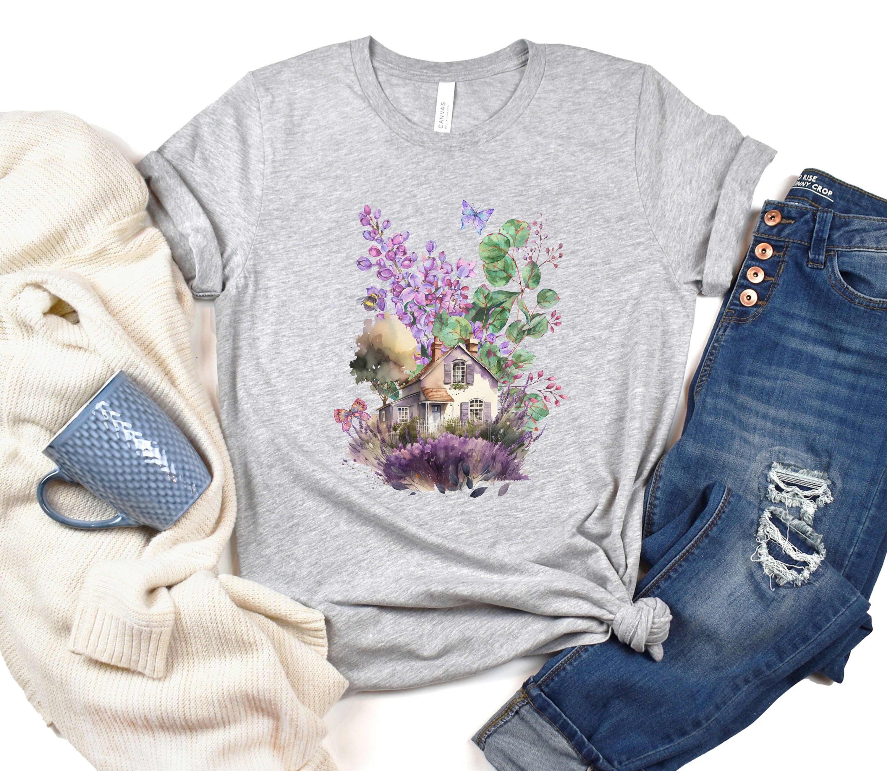 Cottage Shirt Cottagecore Shirt Floral Tee Flower T-shirt - Etsy