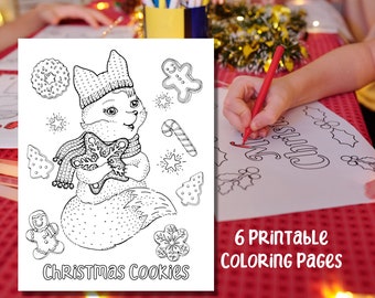 Holiday Animal Coloring Pages, Printable Christmas Coloring Pages, Christmas Coloring Book, Printable Holiday Coloring Pages