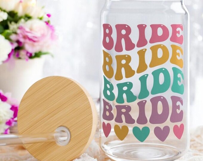Retro Bride Glass Tumbler