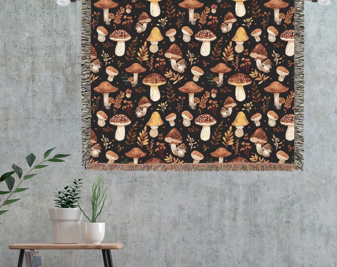 Mushroom Beauty Woven Blanket