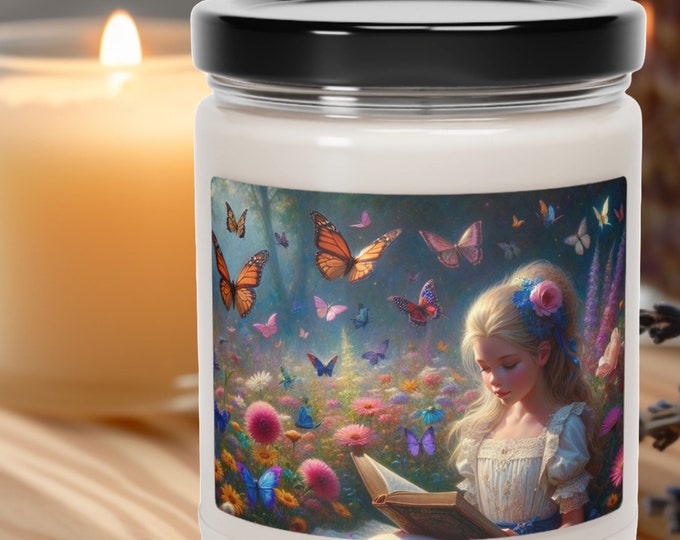 Books and Butterflies Soy Candle