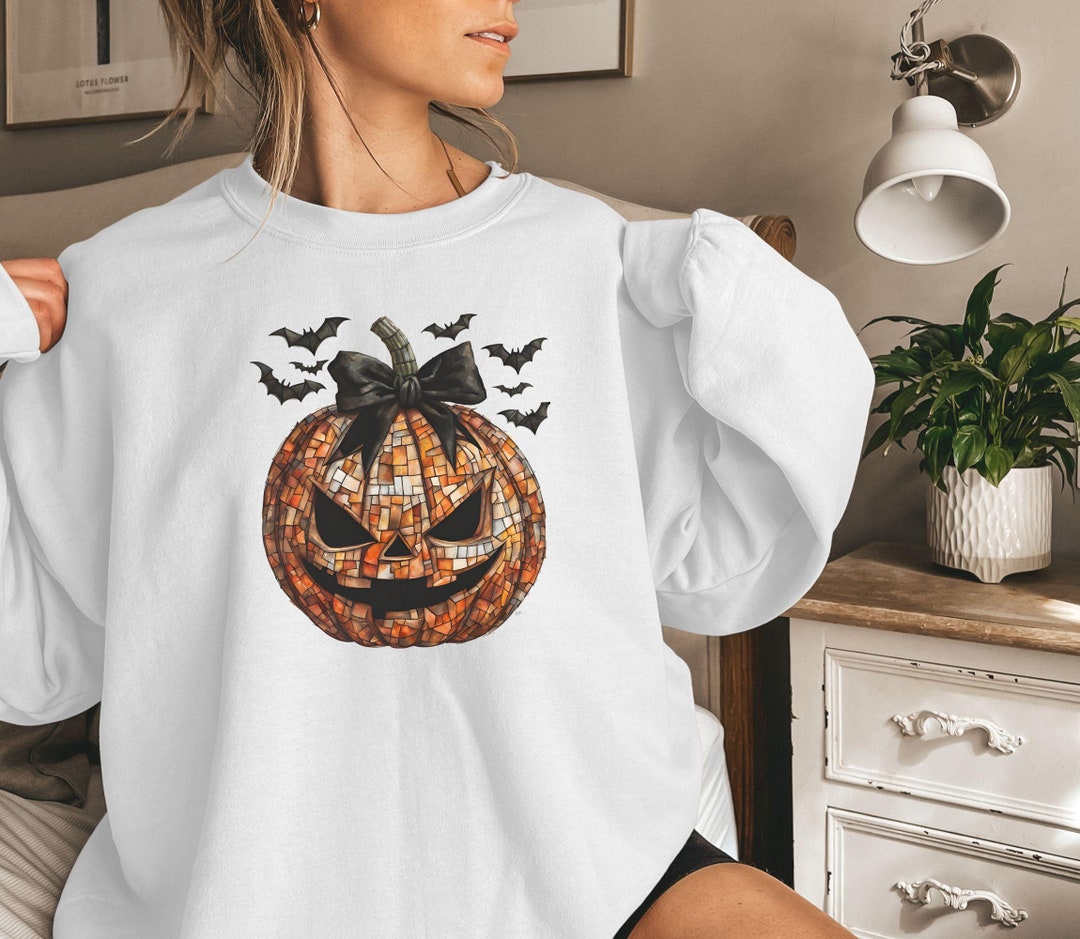 Lovelo Pumpkin Checkered Jack-O-Lantern Sweater