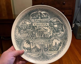 Decorative ONLY Virginia “Mother of Presidents” Transferware Plate from American Ironstone