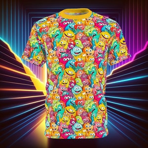 Monsters Rave T-Shirt (rave shirt, rave t-shirt, mens rave clothes, mens rave outfit, festival outfit, rave outfit, festival shirt)