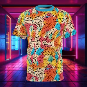 Trippy Leopard Mens T-Shirt (rave shirt, rave t-shirt, mens rave clothes, mens rave outfit, festival outfit, rave outfit, festival shirt)