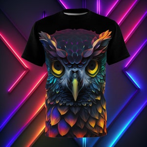 Electric Owl Rave T Shirt (rave shirt, rave t-shirt, mens rave clothes, mens rave outfit, festival outfit, rave outfit, trippy shirt)