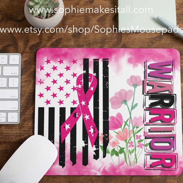 Mouse Pad/ Breast Cancer Warrior/ Breast Cancer Awareness/ Cancer Awareness/  Medical Condition/ Great Gift