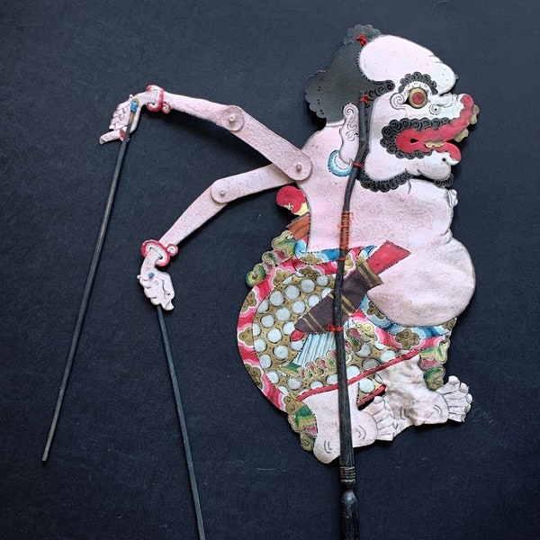 Vintage Wayang Kulit 'Mbelung' Leather Shadow Puppet Java Indonesia 23" / 60cm