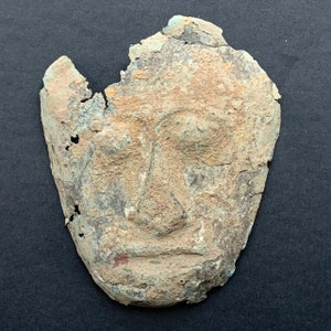 Death Mask Antique Bronze - Dong Son Culture 500 BC to 300 AD Ancient Artefact Vietnam Bronze Age Archaeology Funerary Mask Unique Gift