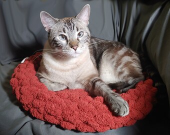 Handgemaakte Kat/Hondenbed Chenille Chunky Garen Hand Haken/Breien
