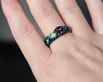 DnD d20 Wizard's Graduating Class Opalescent Resin Ring