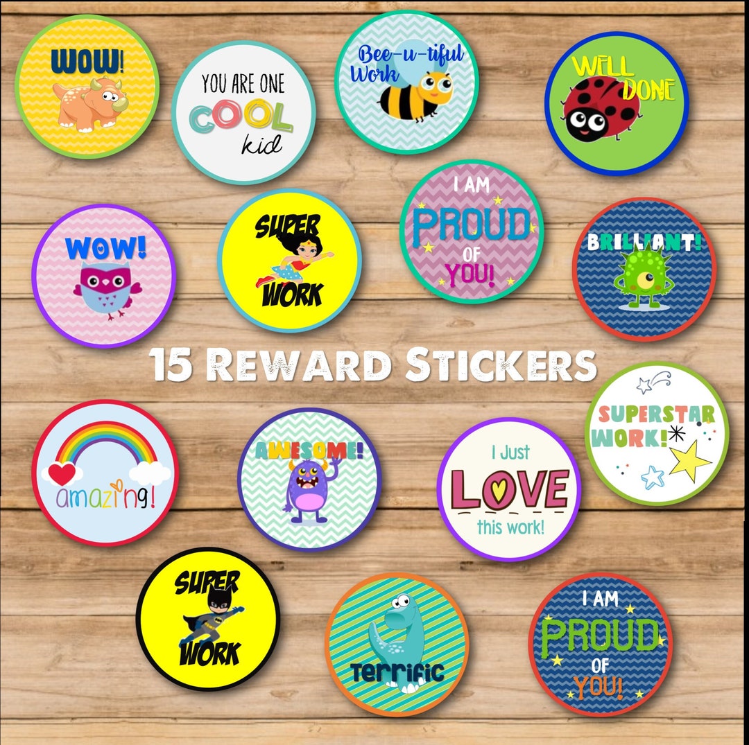 Reward Stickers Printable for Kids | Classroom Motivation Stickers ...