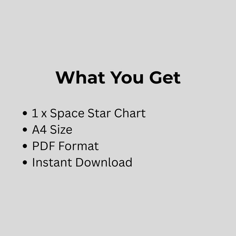 Space Star Chart Printable, Kids Reward Chart, Behavior Chart for Kids ...