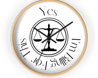 Attorney Lawyer Scales of Justice Wall Clock