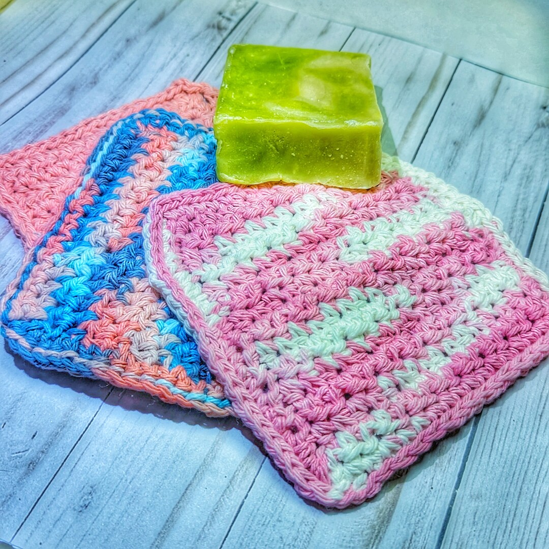 Three Pack Crochet Dish Cloths Dish Rag Cotton Dish Cloths Etsy