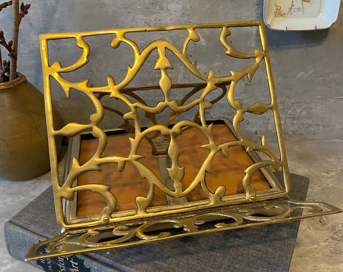 Vintage Brass Book Stand - Etsy