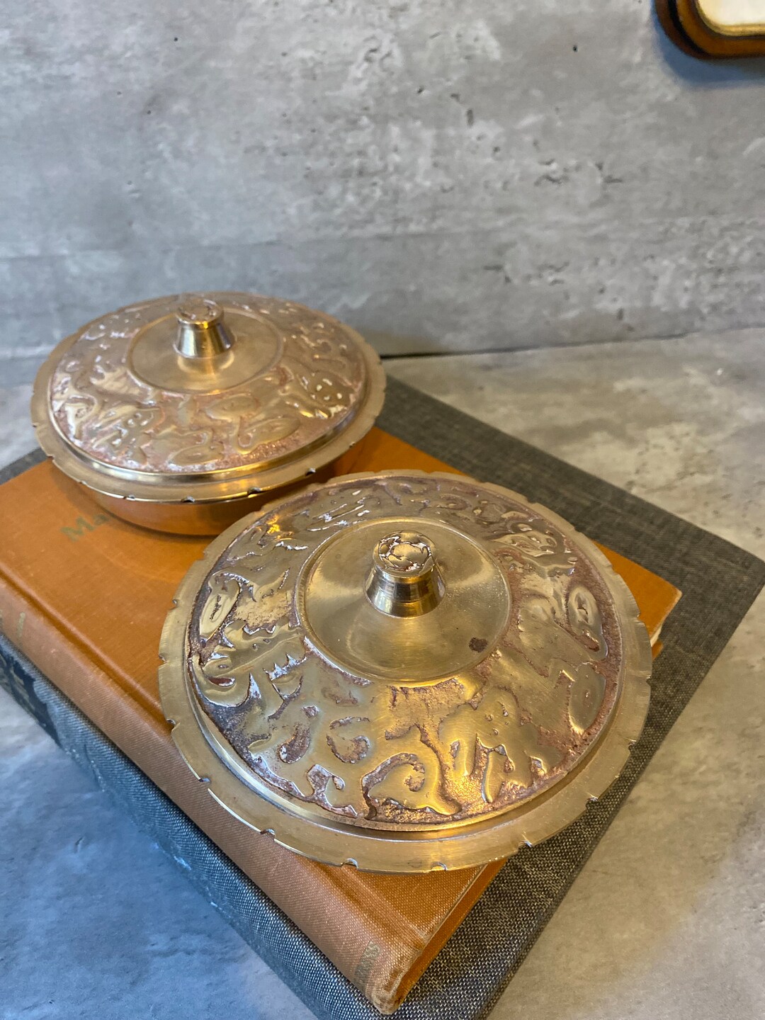 ヴィンテージ銅製アジアンボウル 蓋付き 2個セット - Etsy 日本