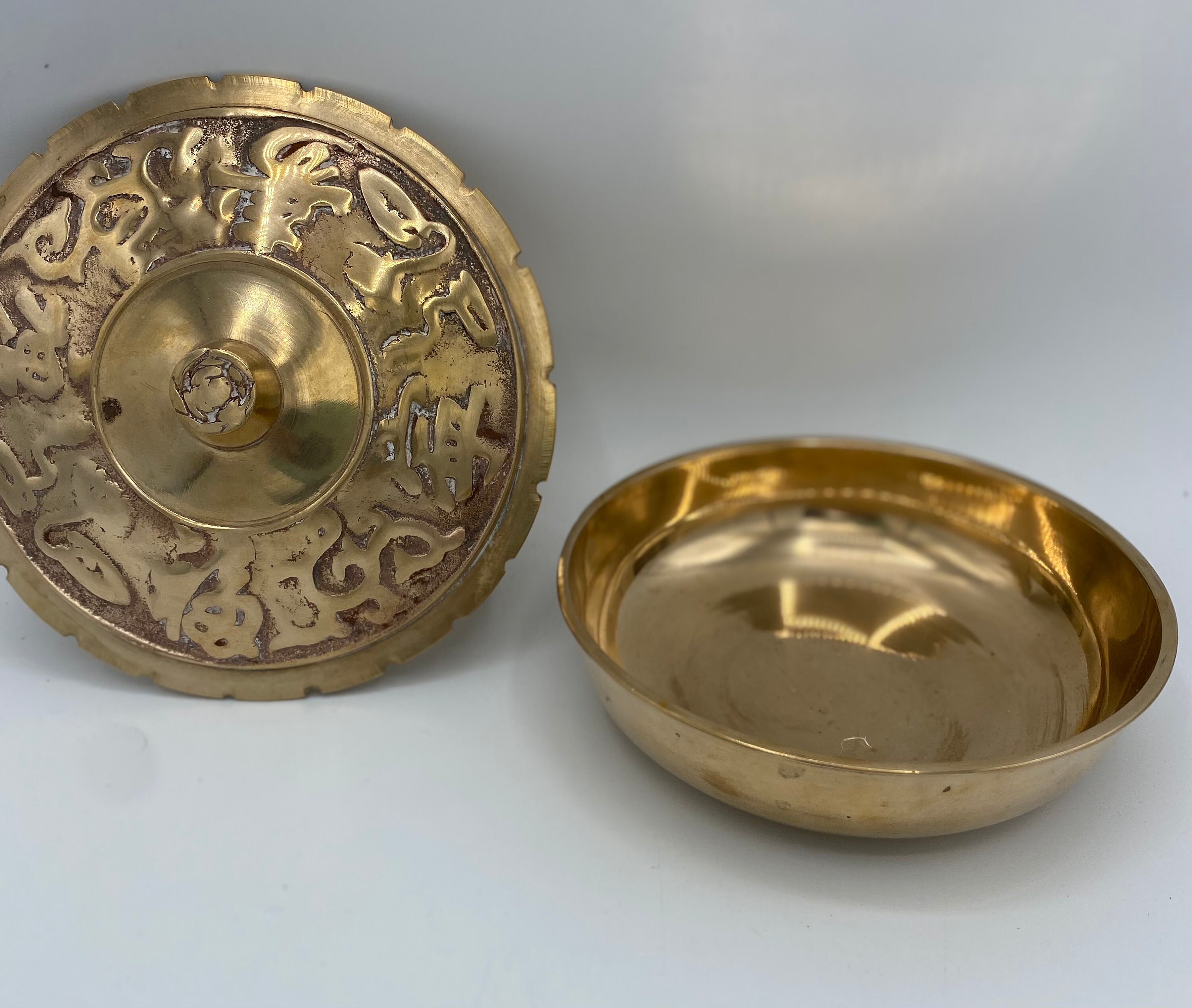 ヴィンテージ銅製アジアンボウル 蓋付き 2個セット - Etsy 日本