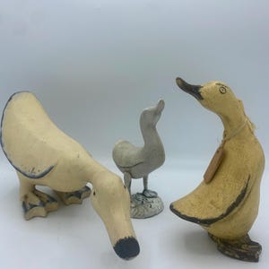 Rustic Duck Figurines – Charming Folk Art Trio