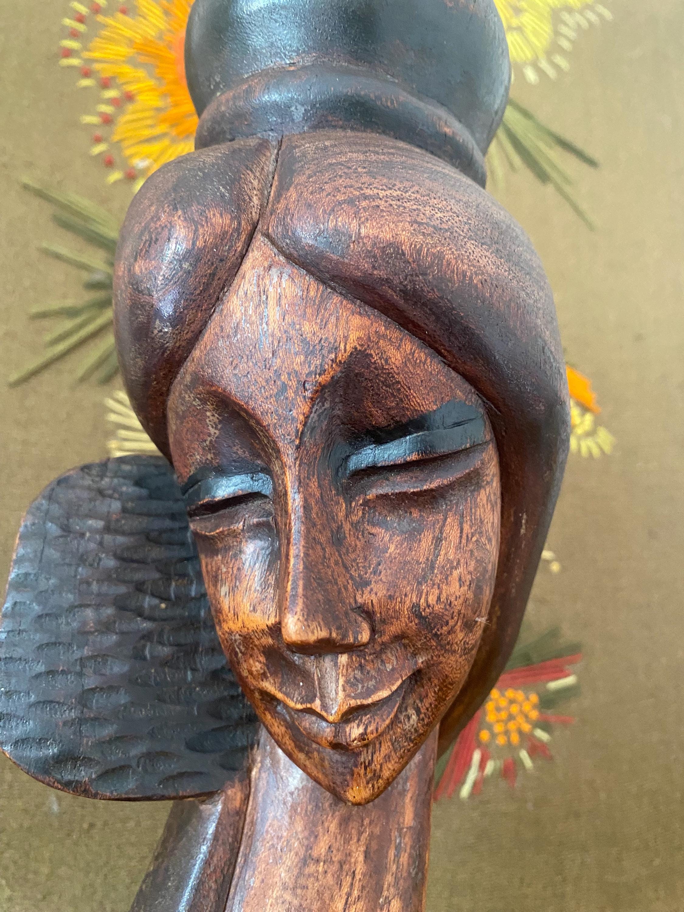 ヴィンテージの手彫り木製胸像 - 女性像 - Etsy 日本