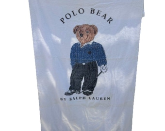 VTG Ralph Lauren Polo Bear Golf Strandtuch 100% Baumwolle Made in USA