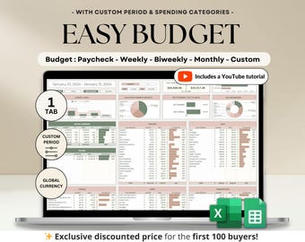 Paycheck Budget Planner for Google Sheets Budget Spreadsheet Excel Template Weekly Budget Biweekly Budget Planner Income and Expense Tracker